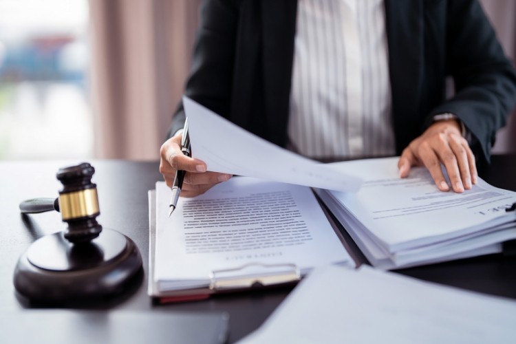 lawyer reading the documents for family law case